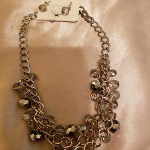 Crystal Necklace with Earrings